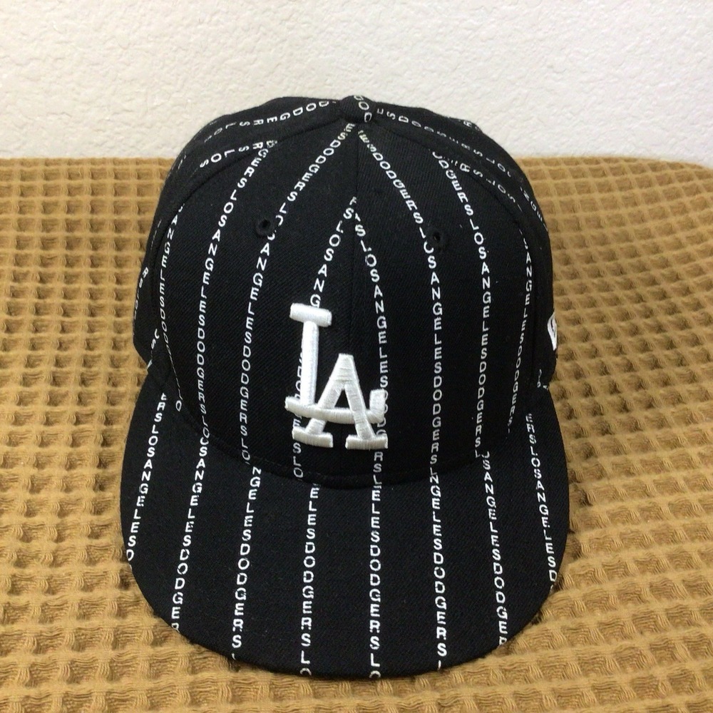 New Era 59FIFTY Los Angeles Dodgers Matrix Pinstripe Fitted Cap 7 Black White